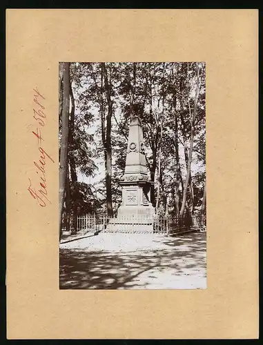 Fotografie Brück & Sohn Meissen, Ansicht Freiberg i. Sa., Blick auf das Kriegerdenkmal