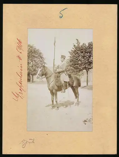 Fotografie Brück & Sohn Meissen, Ansicht Grossenhain i. Sa., 1. Königlich Sächsisches Husaren-Rgt. König Albert Nr. 18