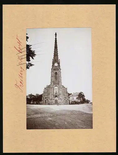 Fotografie Brück & Sohn Meissen, Ansicht Freiberg i. Sa., Partie an der Jakobikirche mit Pfarrhaus