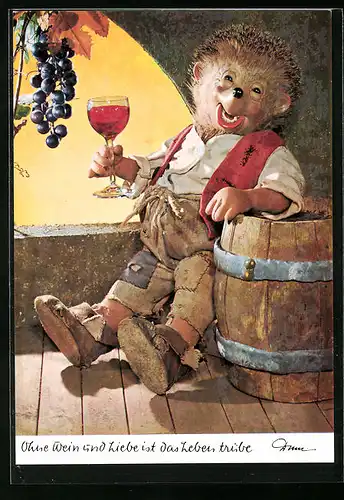 AK Mecki mit dem lieblichen Wein