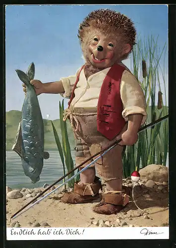 AK Mecki als Angler mit grossem Fisch