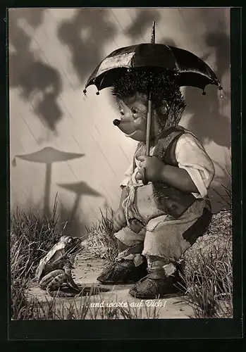 AK Mecki unterm Regenschirm, Frosch