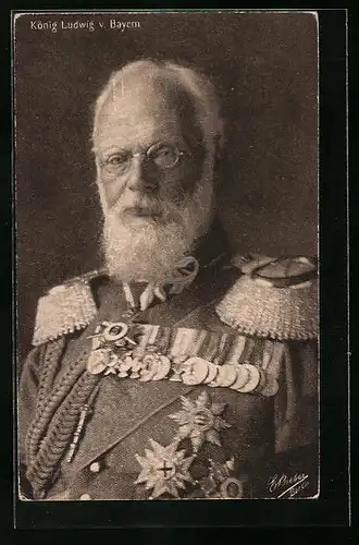 AK König Ludwig III. in Uniform mit Epauletten