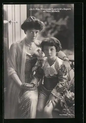 AK I. K. H. Frau Prinzessin Rupprecht v. Bayern mit Prinz Albrecht