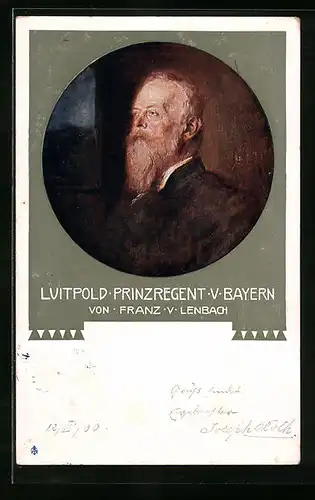 AK Prinzregent Luitpold auf einem Bild von Franz v. Lenbach