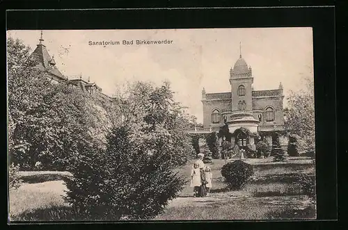 AK Bad Birkenwerder, Sanatorium mit Grünanlage