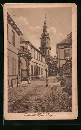 AK Grünstadt /Pfalz, Neugasse mit Kindern