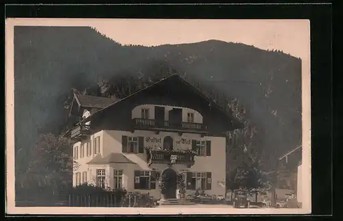 AK Ettal i. bayer. Hochgebirge, Ansicht des Gasthofes zur Post