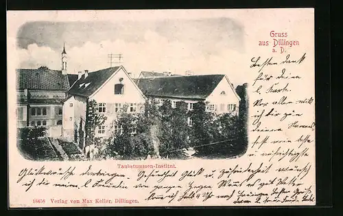 AK Dillingen a. Donau, Ansicht des Taubstummen-Instituts