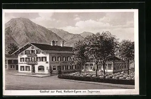 AK Rottach-Egern am Tegernsee, Ansicht des Gasthofes zur Post