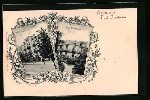 AK Bad Nauheim, Ansichten der Villa Bismarck und Horstmann