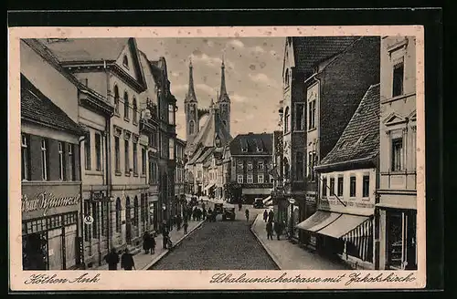 AK Köthen /Anh., Schalaunischestrasse mit Jakobskirche