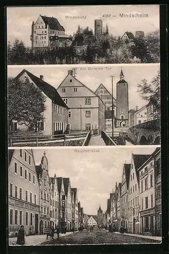 AK Mindelheim, Am Unteren Tor, Mindelburg, Hauptstrasse