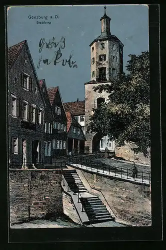 AK Günzburg a. D., Stadtberg mit Treppen