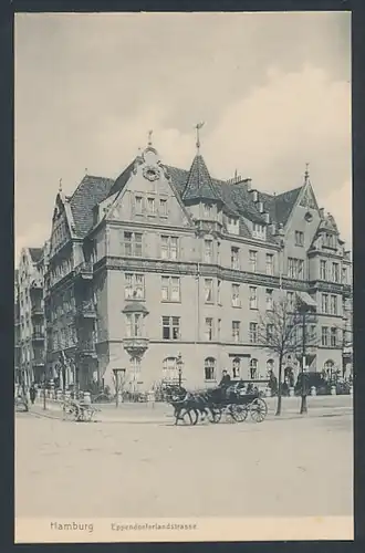 AK Hamburg, Eppendorferlandstrasse mit Kutsche