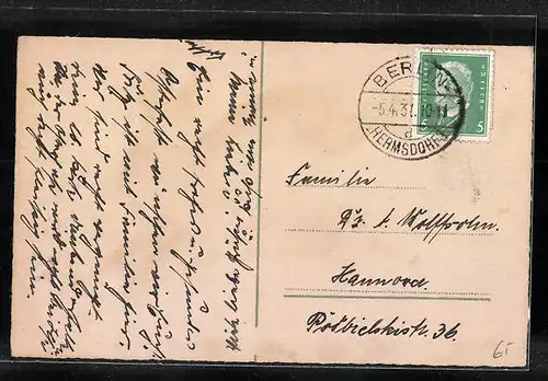 Künstler-AK Springender Hase mit Ostergrüssen