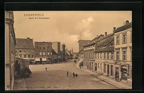 AK Sommerfeld, Markt mit Breitestrasse