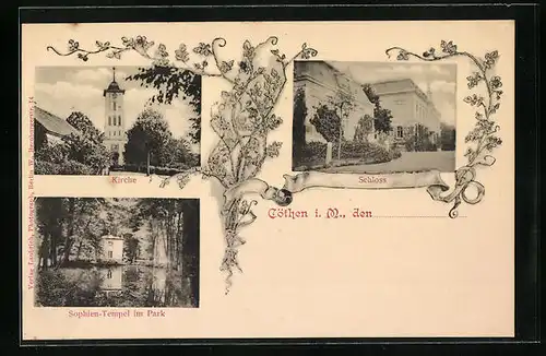 AK Cöthen i. M., Kirche, Sophientempel und Schloss