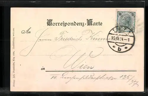 AK Linz a. d. Donau, Stadttotale, Linzerin im Trachtenkleid