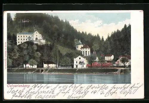 AK Linz a. d. Donau, Blick auf den Calvarienberg