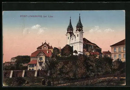 AK Linz a. d. Donau, unter der Wallfahrtskirche auf dem Pöstlingberg