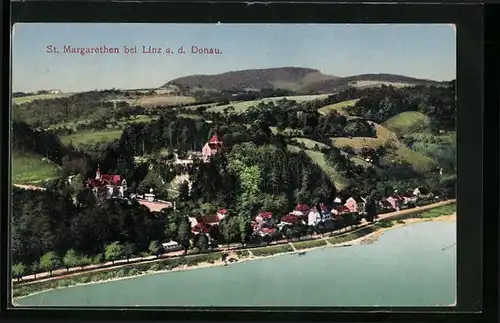 AK Linz a. d. Donau, Blick auf St. Margarethen