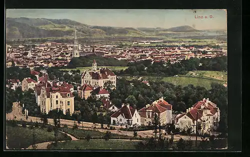 AK Linz a. d. Donau, Generalansicht der Stadt