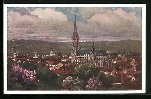 Künstler-AK Linz a. d. Donau, Blick auf den Maria-Empfängnisdom