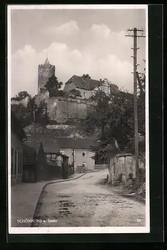 AK Schönburg a. Saale, Blick hinauf zur Burg