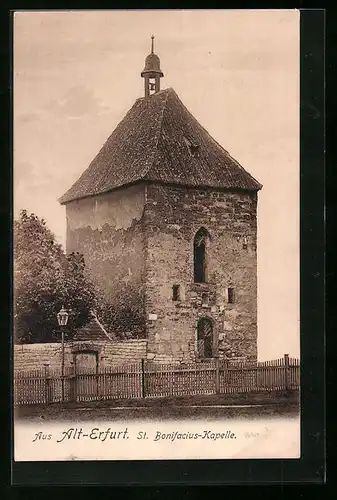 AK Erfurt, an der St. Bonifacius - Kapelle