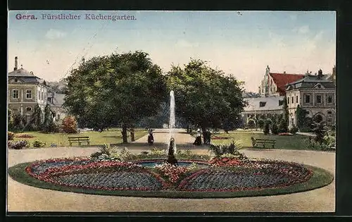 AK Gera, Wasserspiel im Fürstlichen Küchengarten