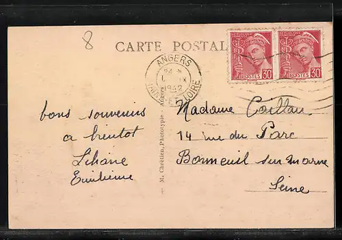 AK St-Clement-des-Levees, ue d`ensemble vers l`Eglise et la Laiterie