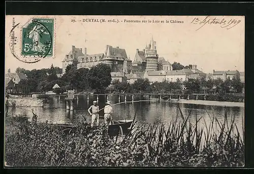 AK Durtal, Panorama sur le Loir et le Chateau