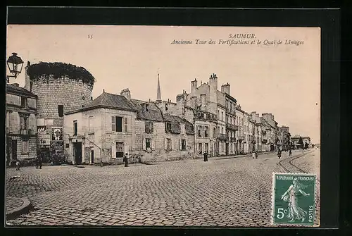 AK Saumur, Ancienne Tour des Fortifications et le Quai de Limoges