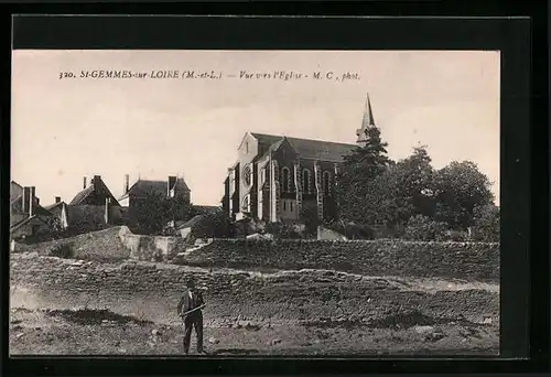 AK St-Gemmes, Vue vers l`Eglise