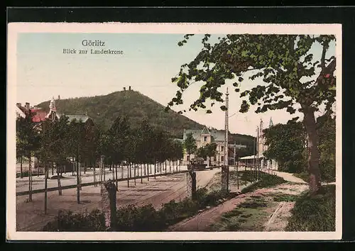 AK Görlitz, Blick zur Landeskrone