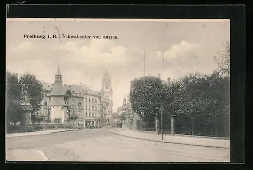 AK Freiburg i. B., Schwabentor von aussen