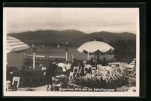 AK Tegernsee, Blick von der Schlossterrasse