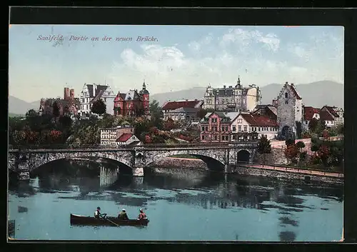 AK Saalfeld, Partie an der neuen Brücke