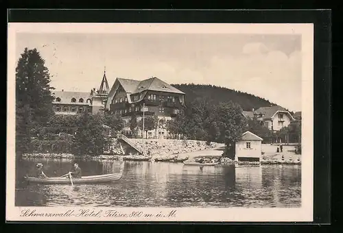 AK Titisee, Ruderpartie am Schwarzwald-Hotel