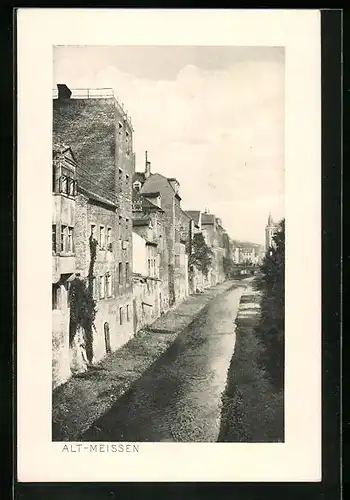 AK Alt-Meissen, Blick von der Schulbrücke