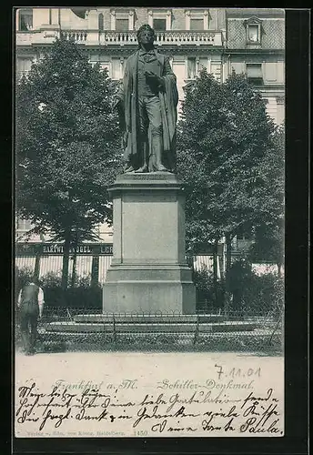 AK Frankfurt a. M., am Schillerdenkmal
