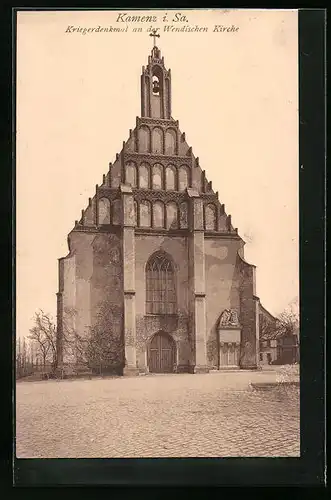AK Kamenz i. Sa., Kriegerdenkmal an der Wendischen Kirche