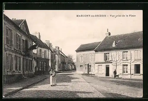 AK Marigny-en-Orxois, Vue prise de la Place