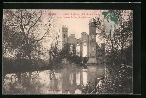 AK Douville-sur-Andelle, l'Andelle et les Ruines de la Filature de Fontaine-Guérard
