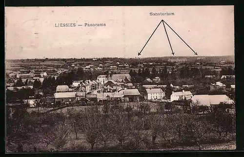 AK Liessies, Panorama mit Sanatorium im Hintergrund