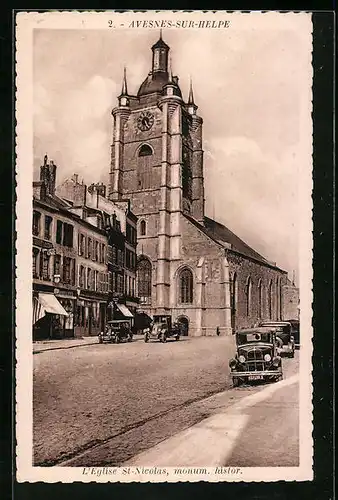 AK Avesnes-sur-Helpe, l'Eglise St-Nicolas, monum. histor.