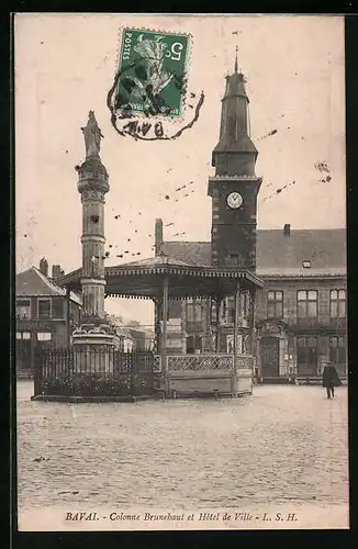 AK Bavai, Colonne Brunehaut et Hotel de Ville