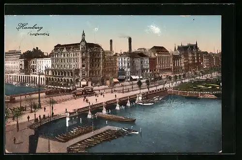 AK Hamburg-Neustadt, Blick auf den Jungfernstieg