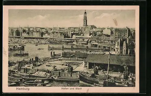 AK Hamburg-Harburg, Hafen und Stadt